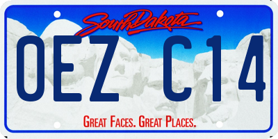SD license plate 0EZC14