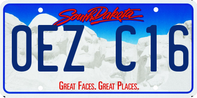 SD license plate 0EZC16