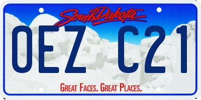 SD license plate 0EZC21