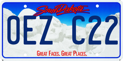 SD license plate 0EZC22