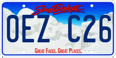 SD license plate 0EZC26