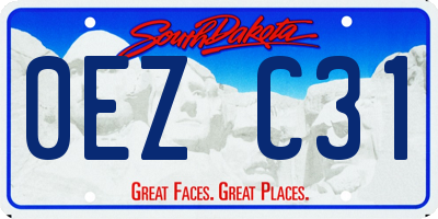 SD license plate 0EZC31