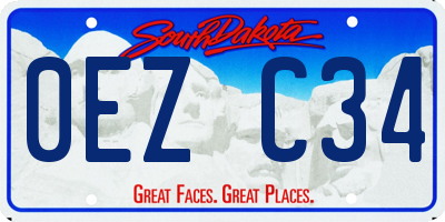 SD license plate 0EZC34