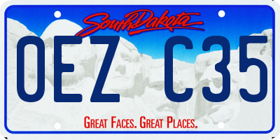 SD license plate 0EZC35