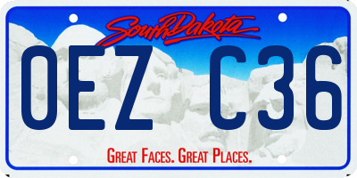 SD license plate 0EZC36