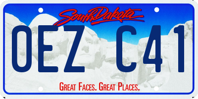 SD license plate 0EZC41