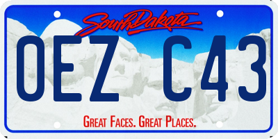 SD license plate 0EZC43