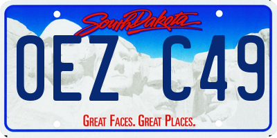 SD license plate 0EZC49