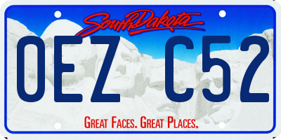 SD license plate 0EZC52