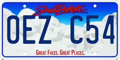 SD license plate 0EZC54