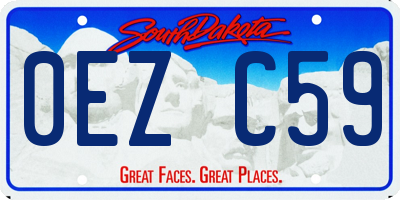 SD license plate 0EZC59