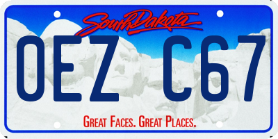 SD license plate 0EZC67