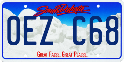SD license plate 0EZC68