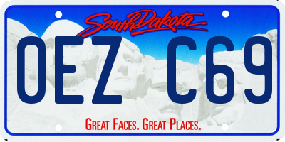 SD license plate 0EZC69