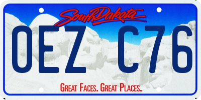 SD license plate 0EZC76