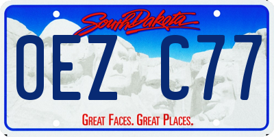 SD license plate 0EZC77
