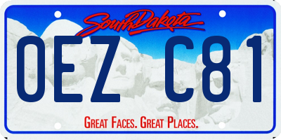 SD license plate 0EZC81