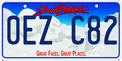 SD license plate 0EZC82