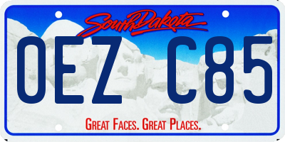 SD license plate 0EZC85