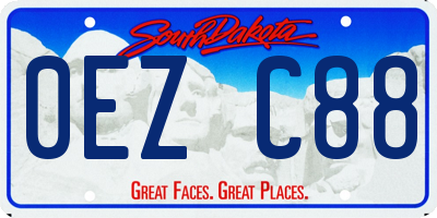 SD license plate 0EZC88