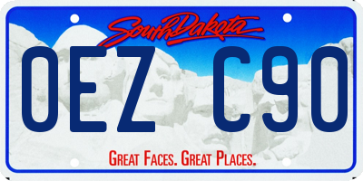 SD license plate 0EZC90