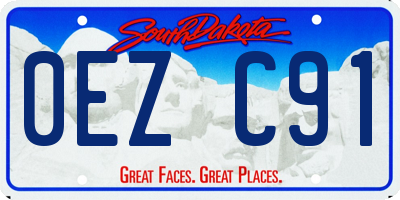 SD license plate 0EZC91