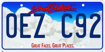 SD license plate 0EZC92