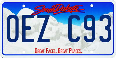 SD license plate 0EZC93