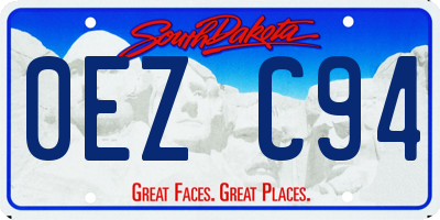 SD license plate 0EZC94