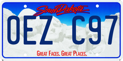 SD license plate 0EZC97
