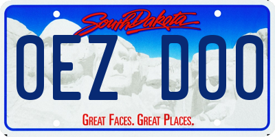SD license plate 0EZD00