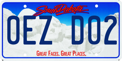 SD license plate 0EZD02