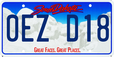 SD license plate 0EZD18