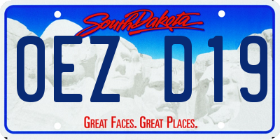 SD license plate 0EZD19
