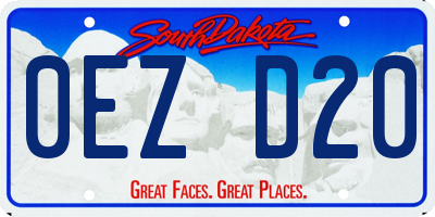 SD license plate 0EZD20
