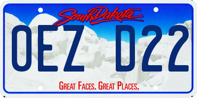 SD license plate 0EZD22