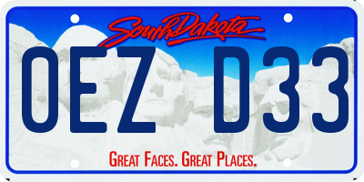 SD license plate 0EZD33