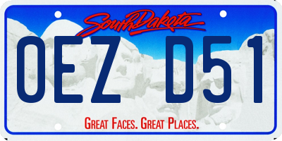 SD license plate 0EZD51