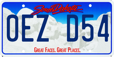 SD license plate 0EZD54