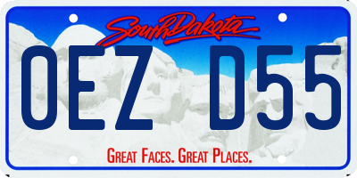SD license plate 0EZD55