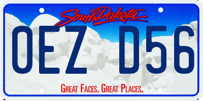 SD license plate 0EZD56