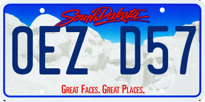 SD license plate 0EZD57