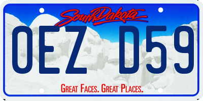 SD license plate 0EZD59