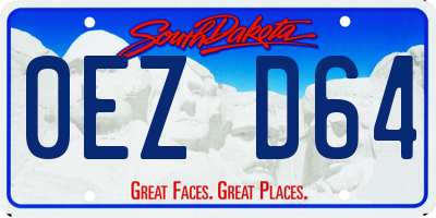 SD license plate 0EZD64