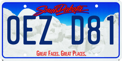 SD license plate 0EZD81