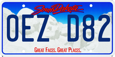 SD license plate 0EZD82