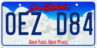 SD license plate 0EZD84