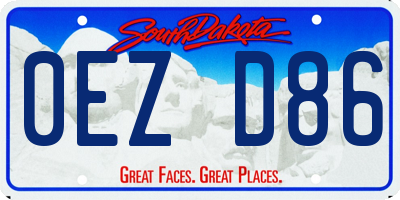 SD license plate 0EZD86