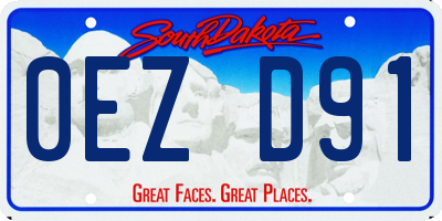 SD license plate 0EZD91