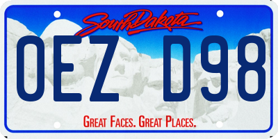 SD license plate 0EZD98